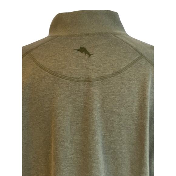 Size 2x Tommy Bahama Mens 1/4 Zip Reversible Sweatshirt Sweater Army Green - Picture 7 of 11